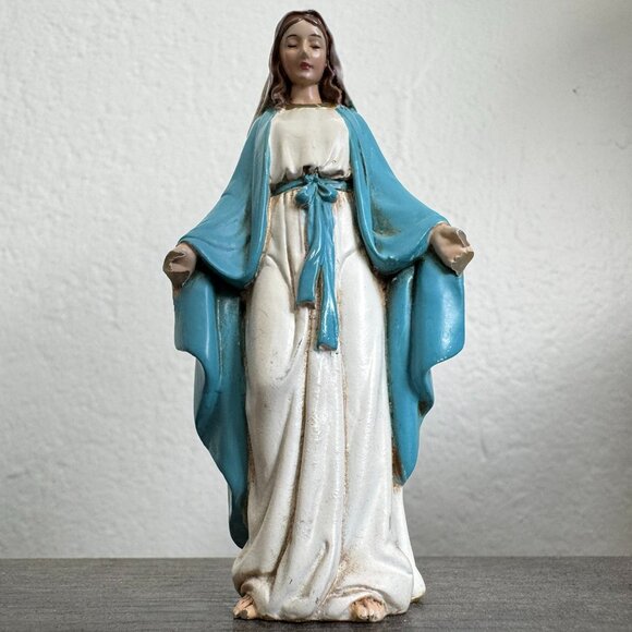 Virgin Mary Figurine Statue | 4.25" Catholic Religious Decor | Mother of God - Picture 1 of 13